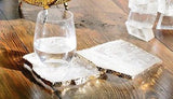 Vita White Crystal and Silver Stone Coasters - Herringbone and Company