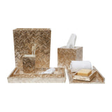 Hanna Herringbone Capiz Shell Bathroom Accessories SOFT GOLD - Herringbone and Company