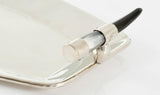Cerra Nickel Silver and Black Horn Semi Oval Tray - Herringbone and Company