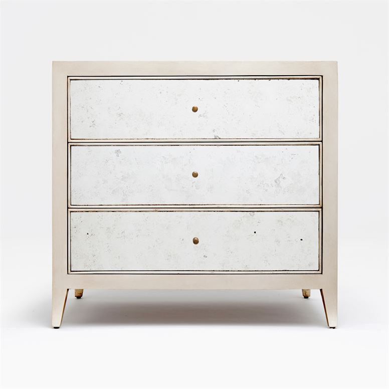 Minna Large Silvered Wood and Antique Mirror Nightstand | Herringbone ...
