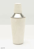 Bromlee White Hair on Hide Leather Cocktail Shaker - Herringbone and Company