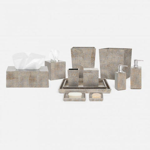 Cali Silver Laquered Shell Bathroom Accessories - Herringbone and Company
