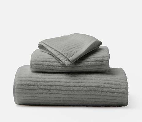 Venilia White Ribbed Bath Towels