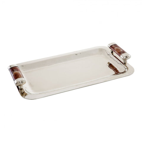 Vallia Nickel Silver and Onyx Large Rectangular Tray MULTIPLE COLORS AVAIL. - Herringbone and Company
