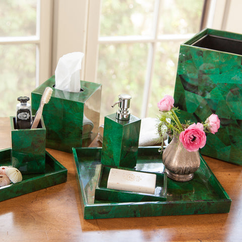 Palma Blvd Emerald Green Shell Bathroom Accessories - Herringbone and Company