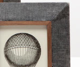 Doncaster Charcoal Linen and Walnut Wood Trim Frames - Herringbone and Company