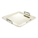 Vallia Nickel Silver and Onyx Large Square Tray MULTIPLE COLORS AVAIL. - Herringbone and Company