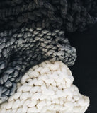 Annya Chunky Knit Medium Grey Throw - Herringbone and Company