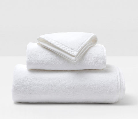 Genesis White Cotton Bath Towels - Herringbone and Company