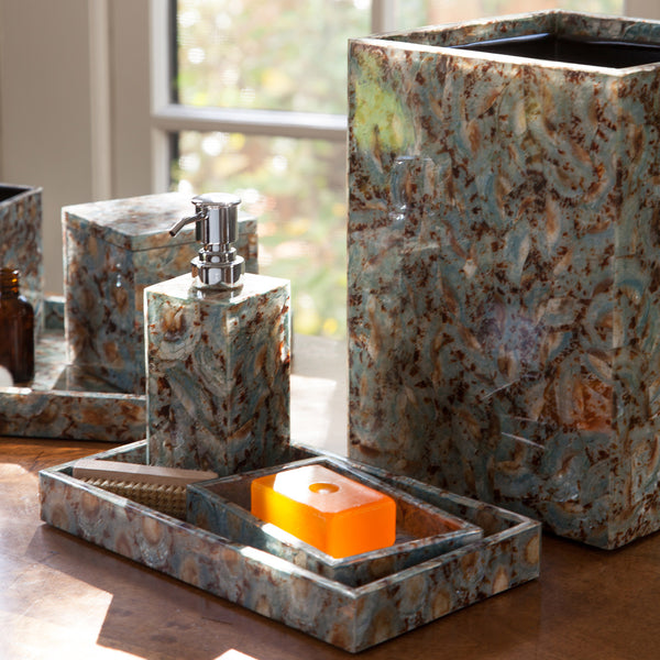 Stages Blue Shell Bathroom Accessories | Herringbone and Company