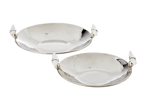 Cerra Nickel Silver and White Bone Round Bowl - Herringbone and Company
