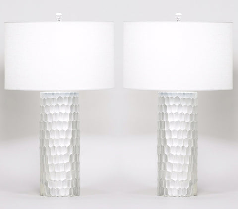 Cassia Hand-etched Glass Table lamp SET OF 2 - Herringbone and Company