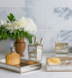 Altwater Antiqued Mirror and Silver Leaf Bathroom Accessories - Herringbone and Company