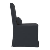 Sandaro Charcoal Slipcovered Dining Chair Armless SET OF 2 - Herringbone and Company