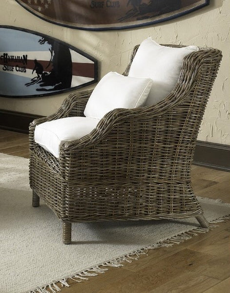 Tanner Kubu Gray Rattan Lounge Chair | Herringbone and Company