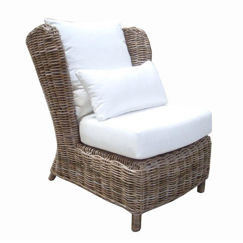 Marjorie Kubu Gray Rattan Lounge Chair - Herringbone and Company