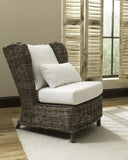 Marjorie Kubu Gray Rattan Lounge Chair - Herringbone and Company