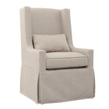 Sandstone Tan Slipcovered Swivel Lounge Chair - Herringbone and Company