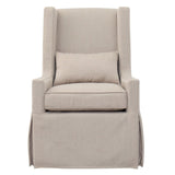 Sandstone Tan Slipcovered Swivel Lounge Chair - Herringbone and Company
