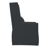 Sandstone Charcoal Slipcovered Swivel Lounge Chair - Herringbone and Company