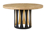 Windsor Black Iron and Gold Round Dining Table - Herringbone and Company