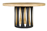 Windsor Black Iron and Gold Round Dining Table - Herringbone and Company