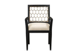 Brasil Wood and Hammered Silver Dining Chair with Arm - Herringbone and Company