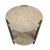 Hampford Custom White Oak and Iron Side Table - Herringbone and Company