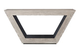 Dayton White Oak and Blackened Steel Triangular Console Table - Herringbone and Company