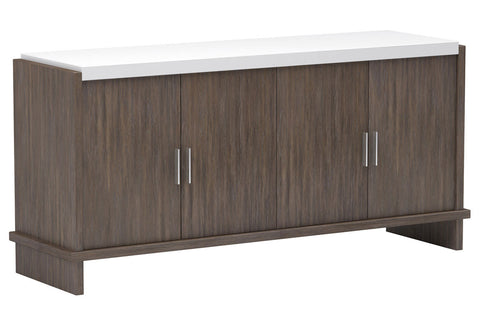 Sonora Custom Mocha wood with White Top Buffet / Media Cabinet - Herringbone and Company