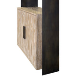 Trinia Custom Made Wood and Black Steel Bookcase - Herringbone and Company