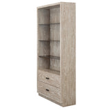 Ventana Steel Shelves in Wooden Bookcase with Drawers - Herringbone and Company