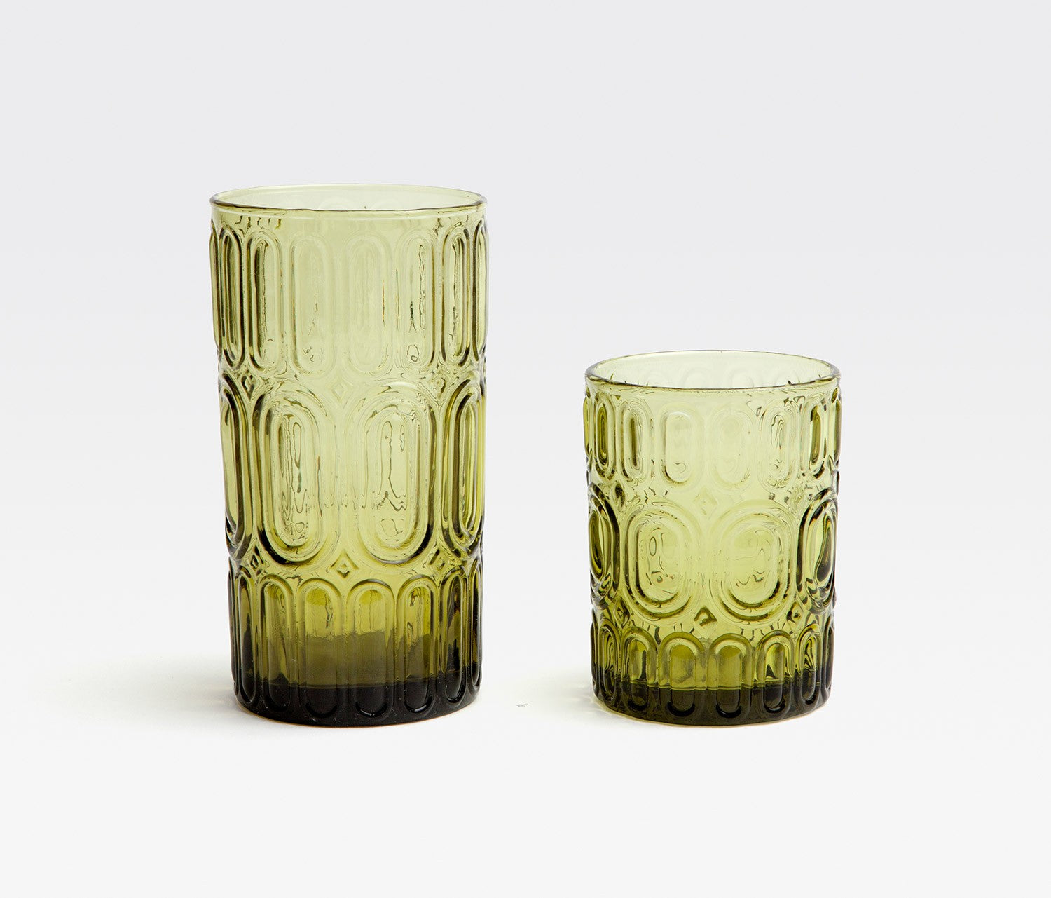 Aeron Olive Vintage Patterned Glassware