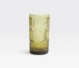 Aeron Olive Vintage Patterned Glassware - Herringbone and Company