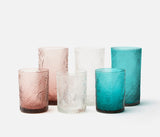 Alyssa Aqua Patterned Glassware - Herringbone and Company