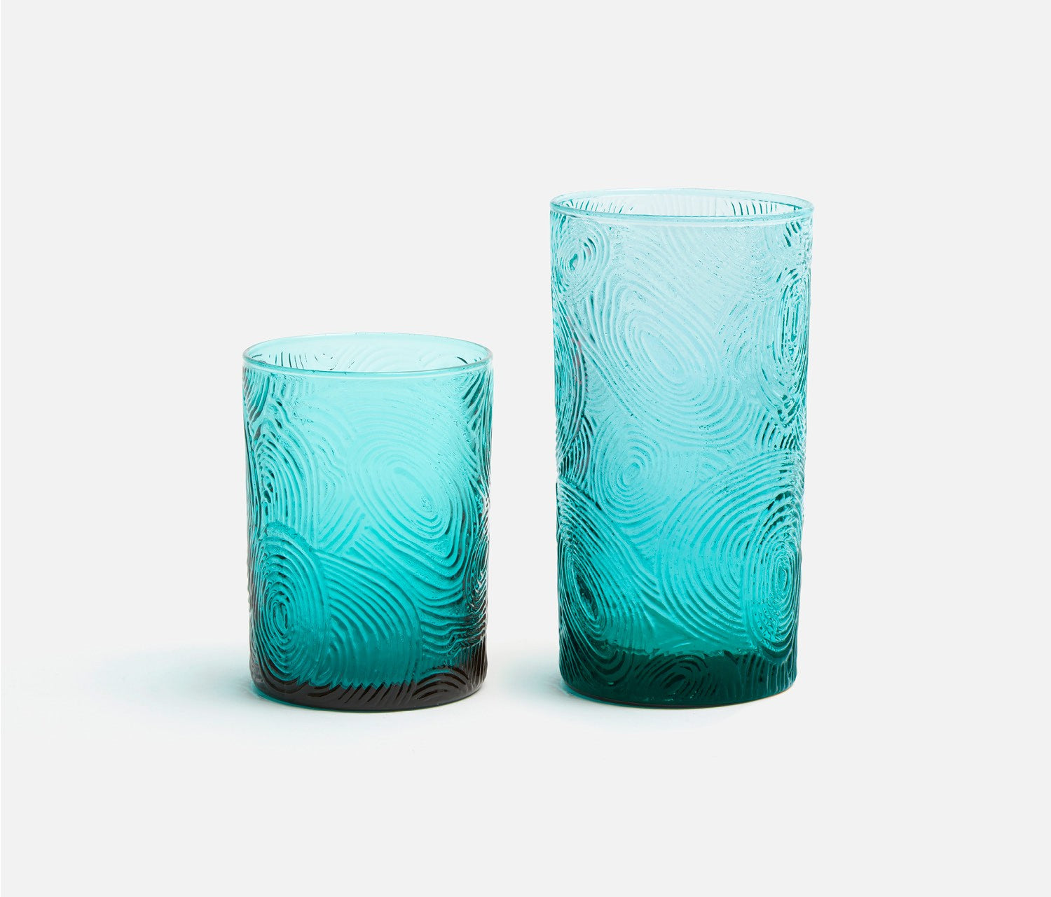 Alyssa Aqua Patterned Glassware
