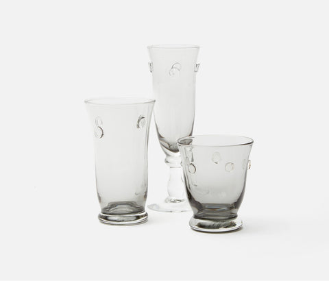 Lucy Delicate Dots Pale Gray Glassware - Herringbone and Company