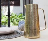 Milo Polished Brass Etched Pitcher - Herringbone and Company