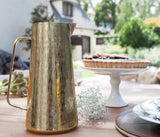 Milo Polished Brass Etched Pitcher - Herringbone and Company