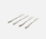 Danielle Polished Silver Faux Bois 4-Piece Knife Spreader Set - Herringbone and Company