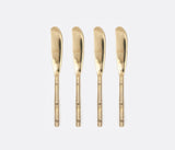 Lulianna Polished Gold Bamboo 5-Piece Flatware Set - Herringbone and Company