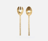 Prestley Polished Gold Abstract Etched 2-Piece Serving Set - Herringbone and Company