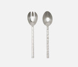 Prestley Polished Silver Abstract Etched 2-Piece Serving Set - Herringbone and Company