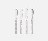 Prestley Polished Silver Abstract Etched 5-Piece Flatware Set - Herringbone and Company