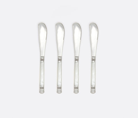 Sophia Mother of Pearl and Silver 4-Piece Knife Spreader Set - Herringbone and Company