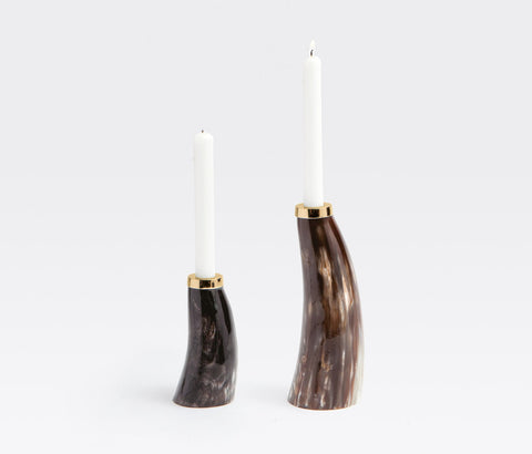 Bria Natural Horn Candlestick SET - Herringbone and Company