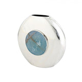 Salma Nickel Silver and Onyx Circular Flower Vase - Herringbone and Company