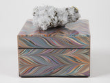 Chevron Patterned Lacquer Box with Decorative Stone - Herringbone and Company
