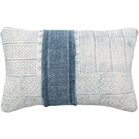 Lolla Indigo Blue Batik Printed Lumbar Pillow - Herringbone and Company