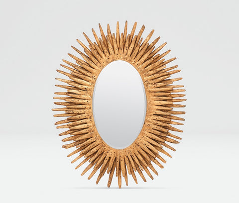 D'tella Oval Gold wash Mirror - Herringbone and Company